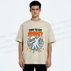 Unisex Time To Get Spooky Printed Washed Tee