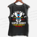 Unisex Mazinger Z Super Robot Printed Washed Tank Top