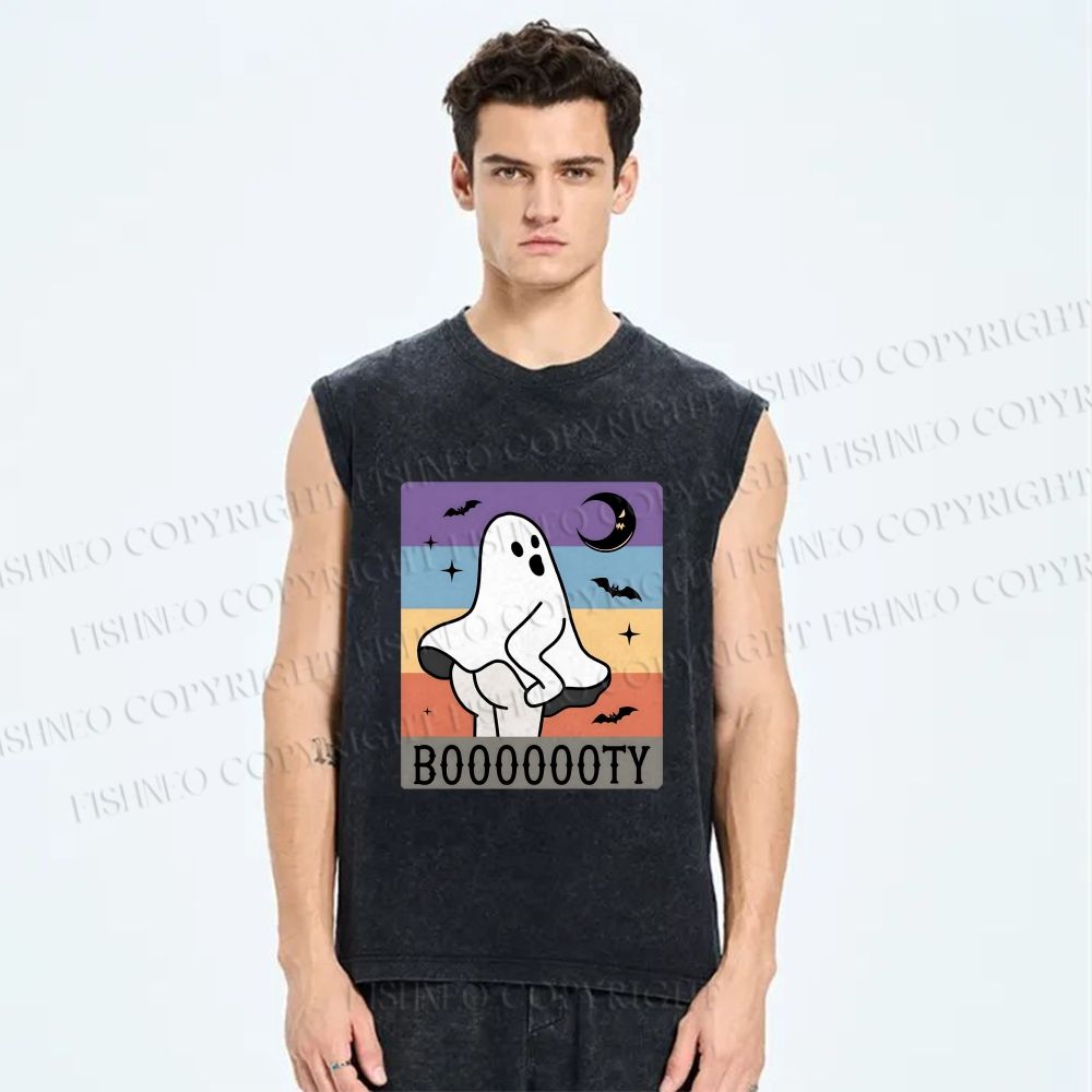 Unisex BOOOOOOOTY Printed Washed Tank Top