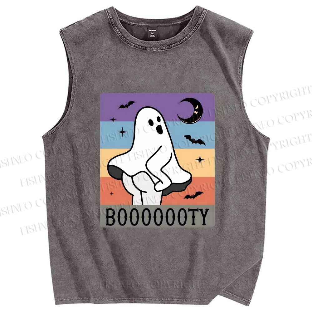 Unisex BOOOOOOOTY Printed Washed Tank Top