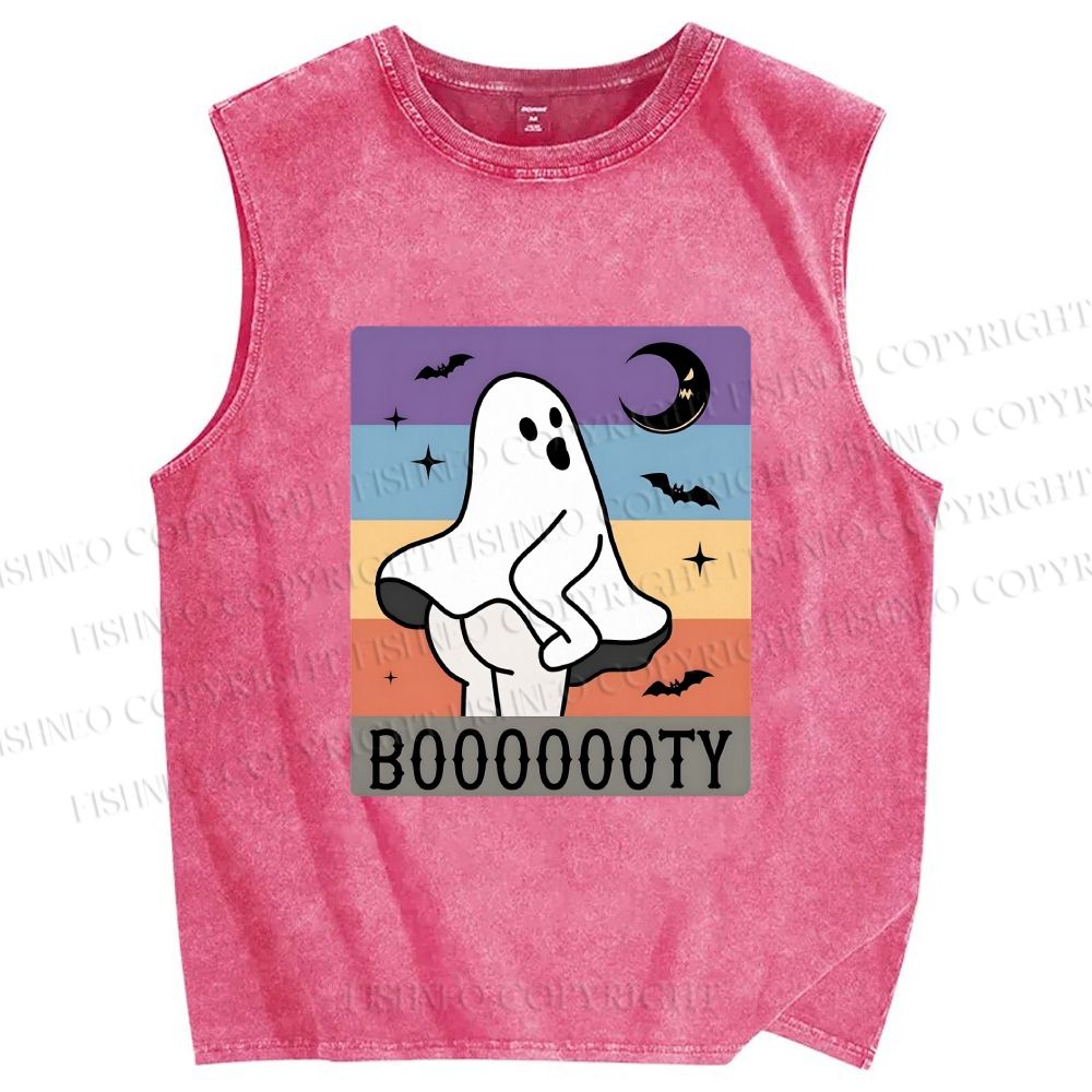 Unisex BOOOOOOOTY Printed Washed Tank Top