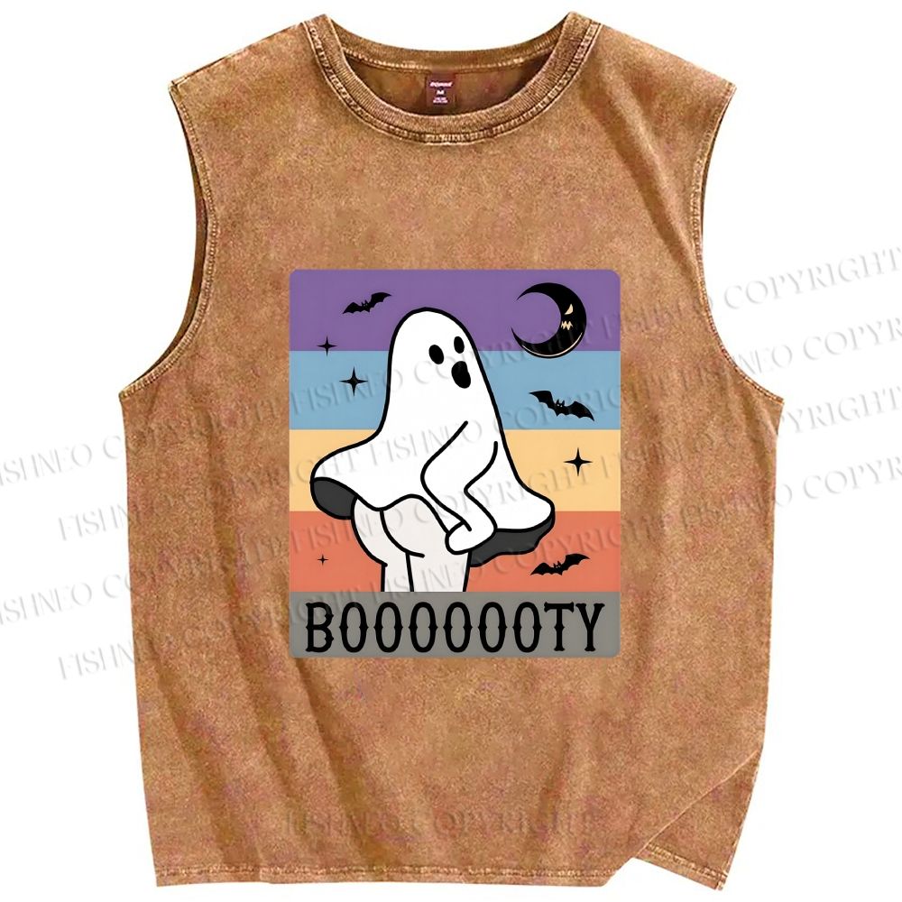 Unisex BOOOOOOOTY Printed Washed Tank Top