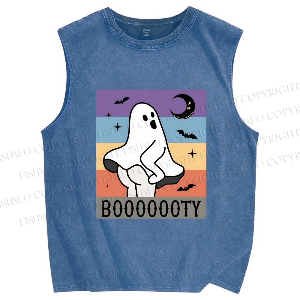 Unisex BOOOOOOOTY Printed Washed Tank Top