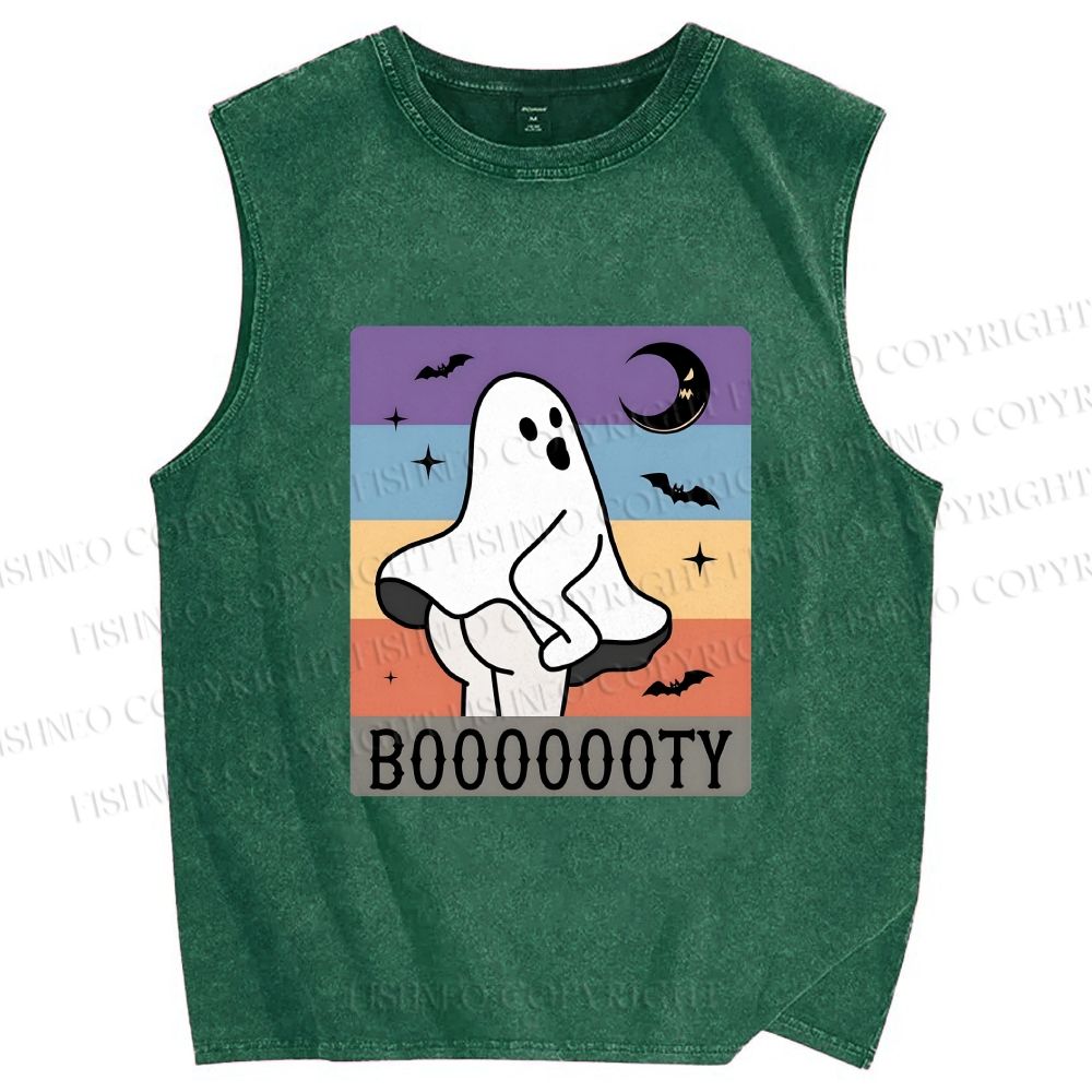 Unisex BOOOOOOOTY Printed Washed Tank Top