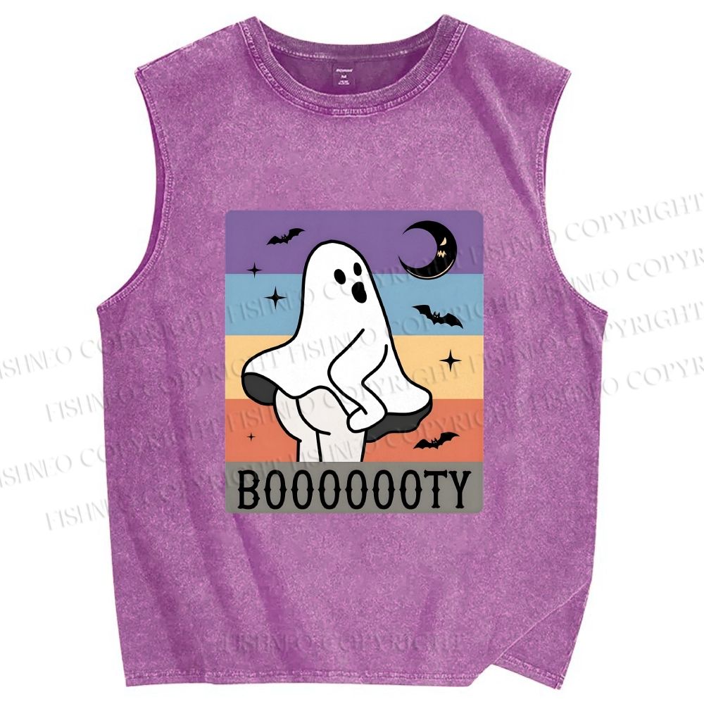 Unisex BOOOOOOOTY Printed Washed Tank Top
