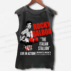 Unisex Rocky: Rocky Balboa Printed Washed Tank Top