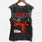 Unisex Akira Shotaro Kaneda Printed Washed Tank Top