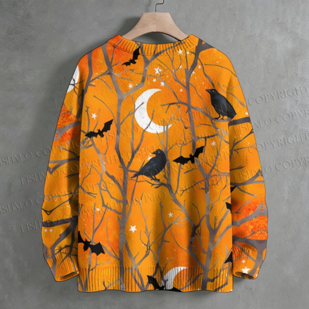 Halloween Wood Crew Neck Sweater