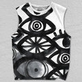 Unisex Giant Eyes Printed Tank Top