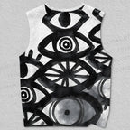 Unisex Giant Eyes Printed Tank Top