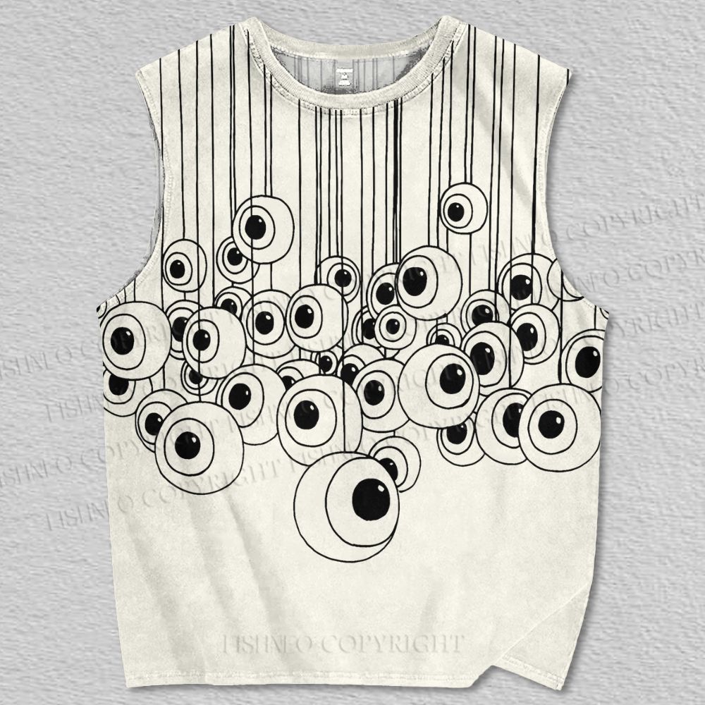 Unisex Eyeballs Hang Up Printed Tank Top