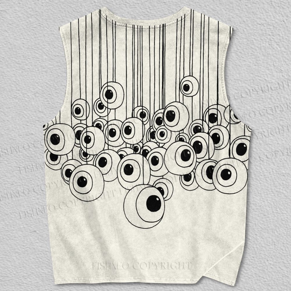 Unisex Eyeballs Hang Up Printed Tank Top