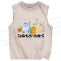 Unisex Spongebob Scaredy Pants Printed Washed Tank Top