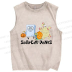 Unisex Spongebob Scaredy Pants Printed Washed Tank Top