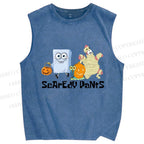 Unisex Spongebob Scaredy Pants Printed Washed Tank Top