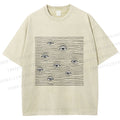 Unisex Eyes in Line Printed Washed Tee