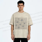 Unisex Eyes in Line Printed Washed Tee