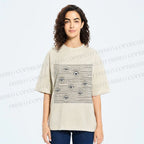 Unisex Eyes in Line Printed Washed Tee