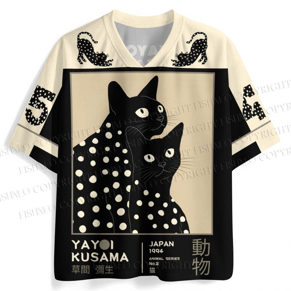 Yayoi Kusama Polka Dot Cat Jersey Shirts
