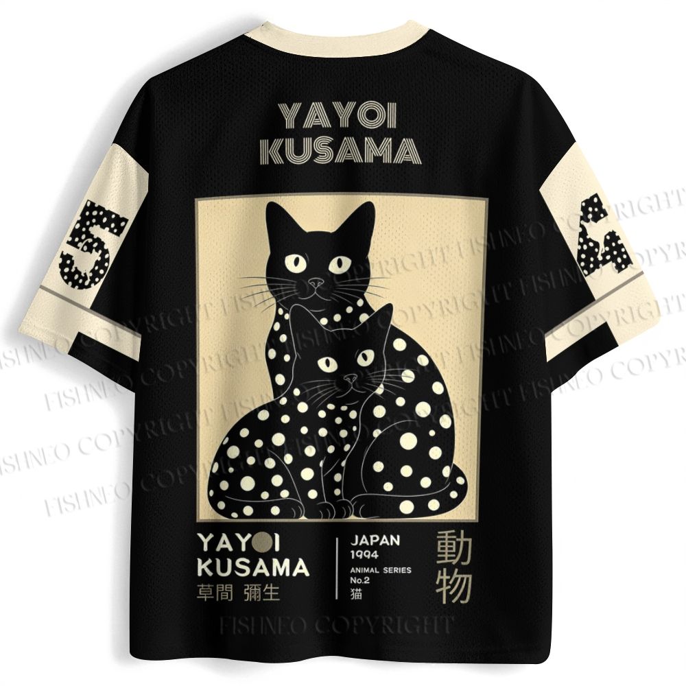 Yayoi Kusama Polka Dot Cat Jersey Shirts