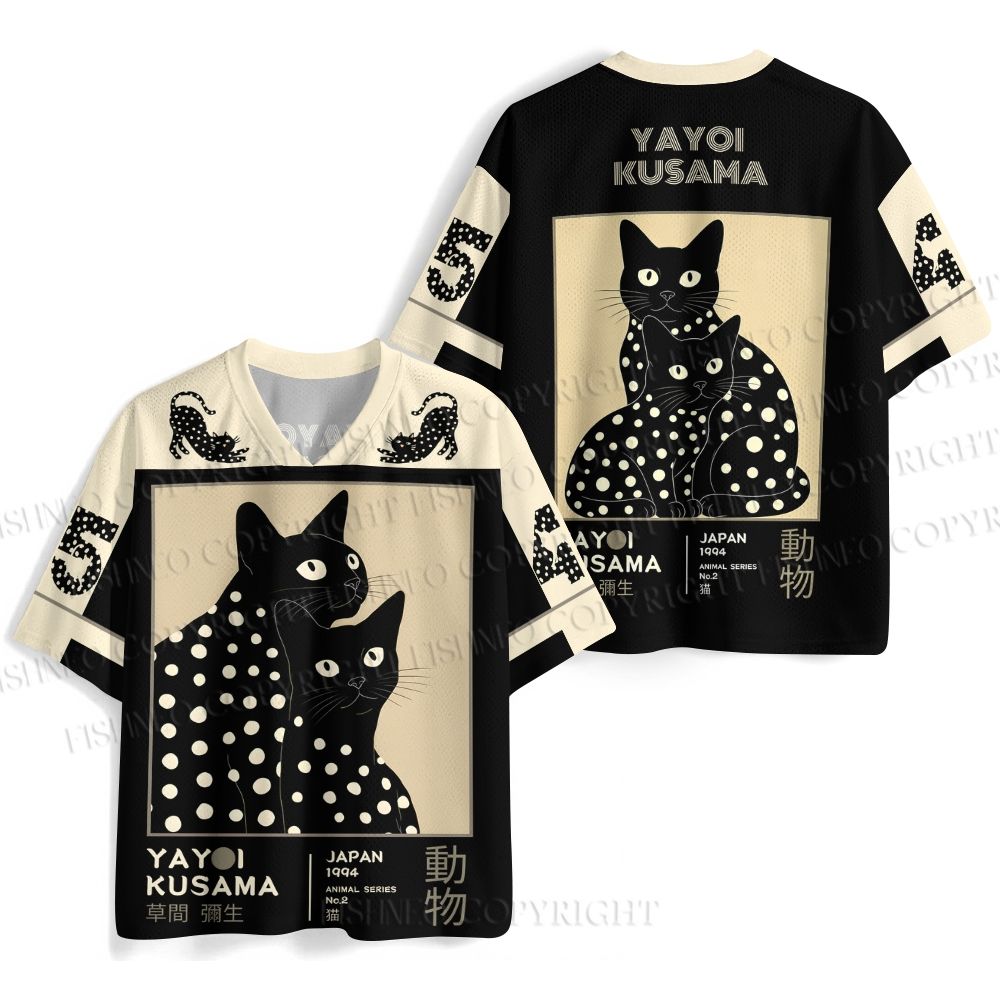 Yayoi Kusama Polka Dot Cat Jersey Shirts