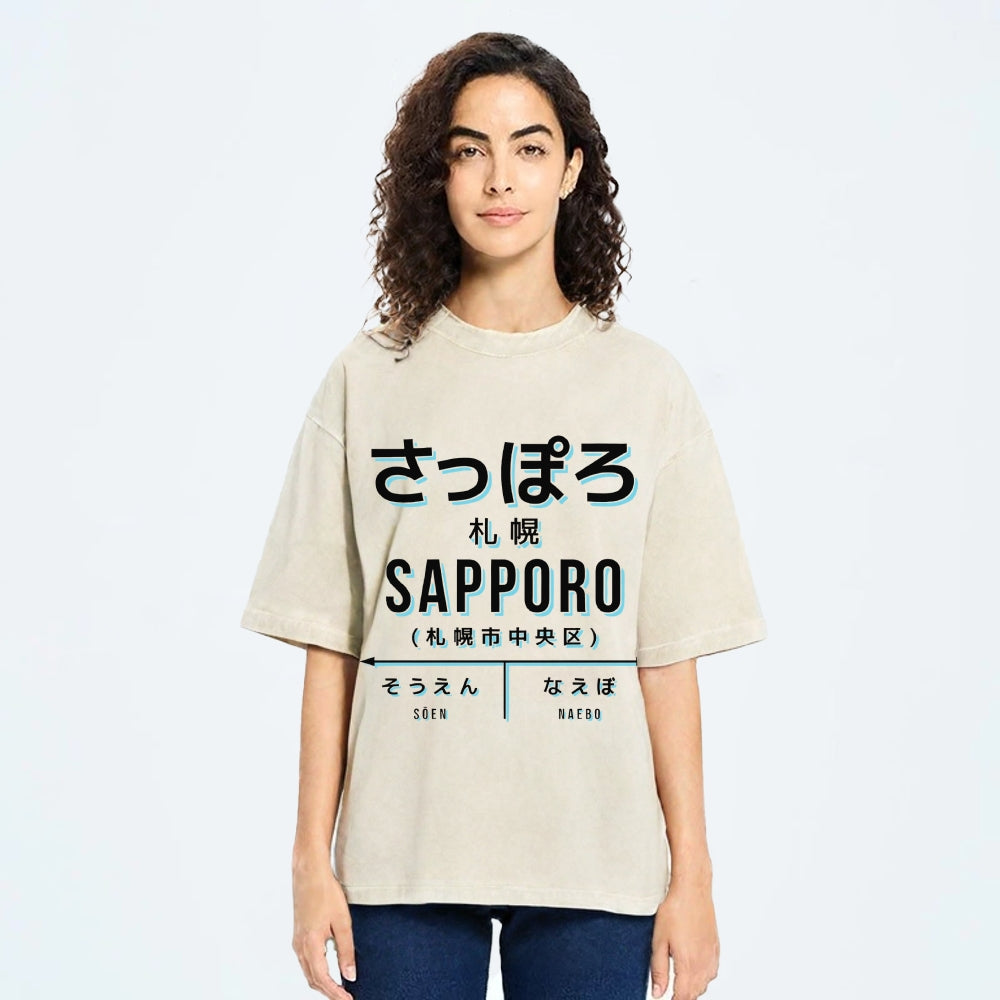 Sapporo Station Vintage Washed T-shirt