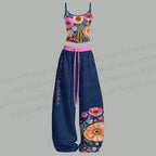 Yayoi Kusama Flower Printed Top & Elasticated Trousers Two-Piece Set
