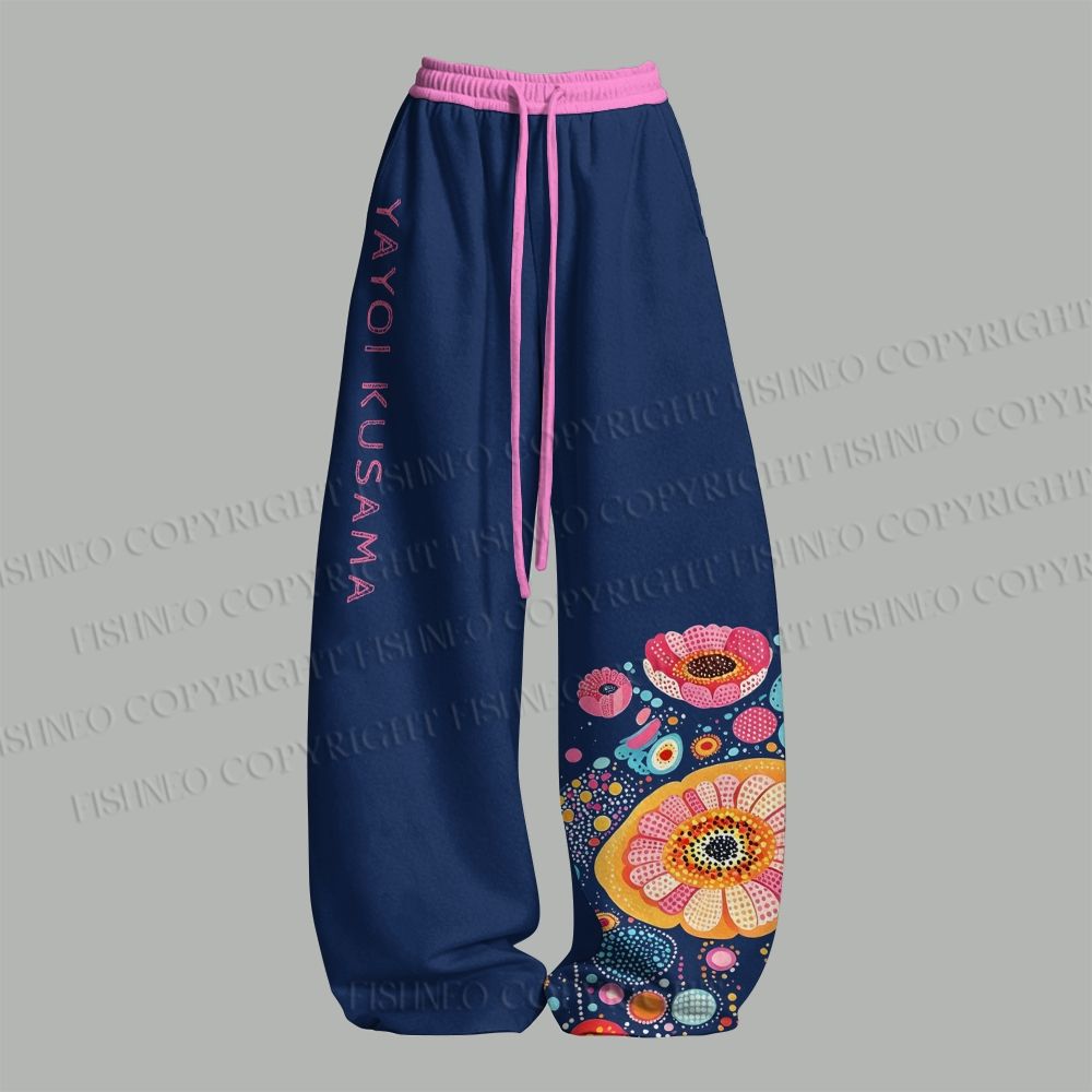 Yayoi Kusama Flower Printed Top & Elasticated Trousers Two-Piece Set