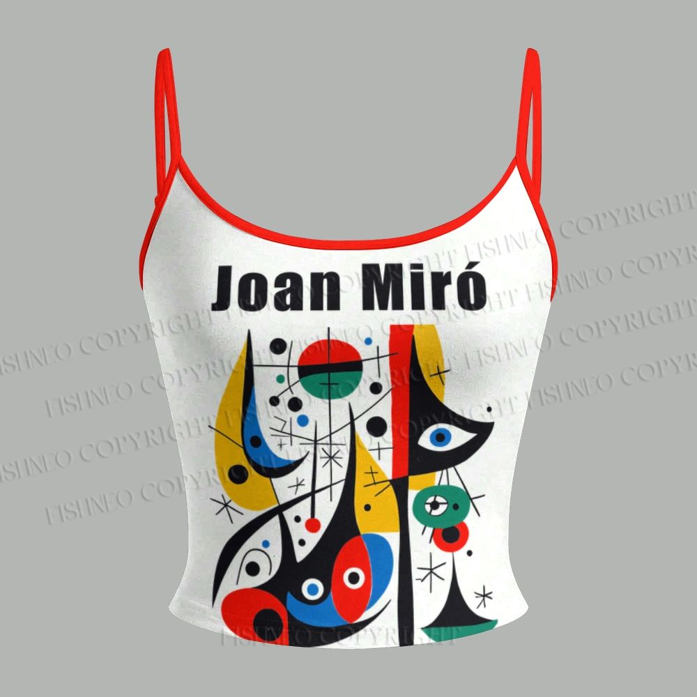 Joan Miró Style Art Printed Top & Elasticated Trousers Two-Piece Set