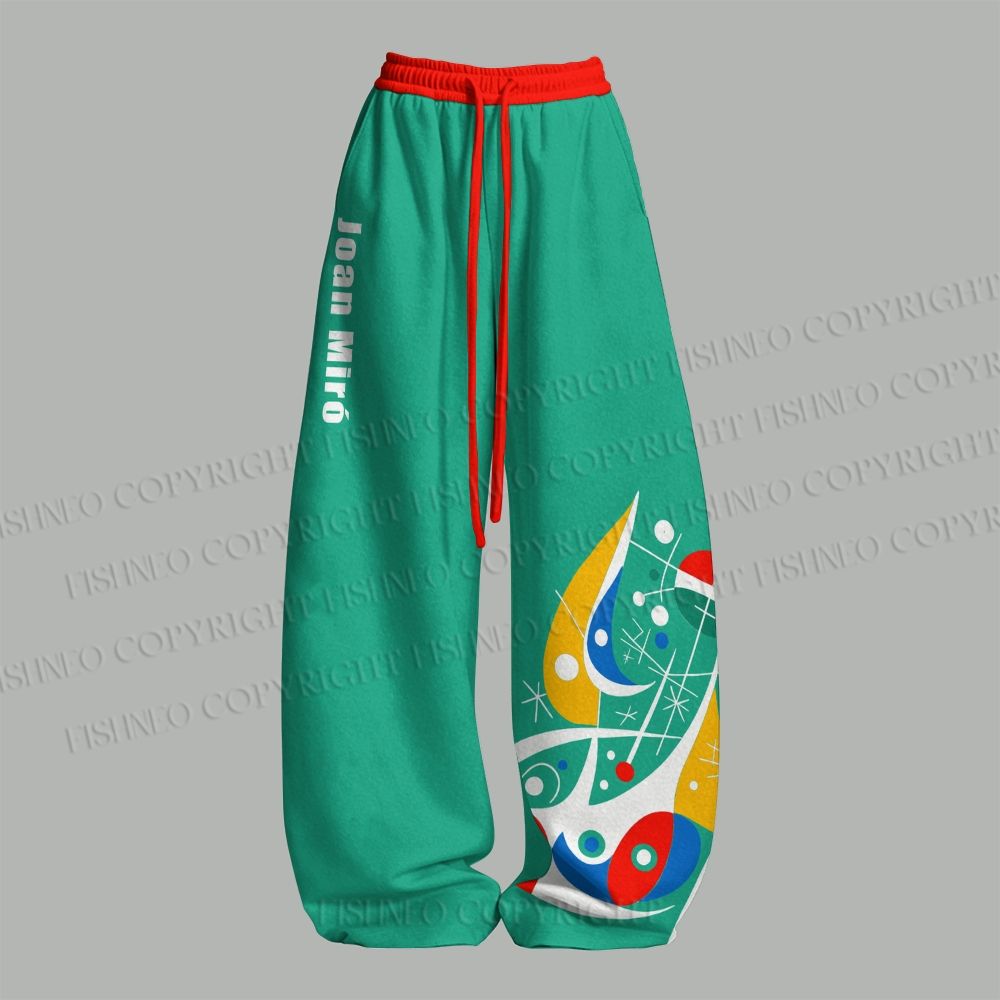 Joan Miró Style Art Printed Top & Elasticated Trousers Two-Piece Set