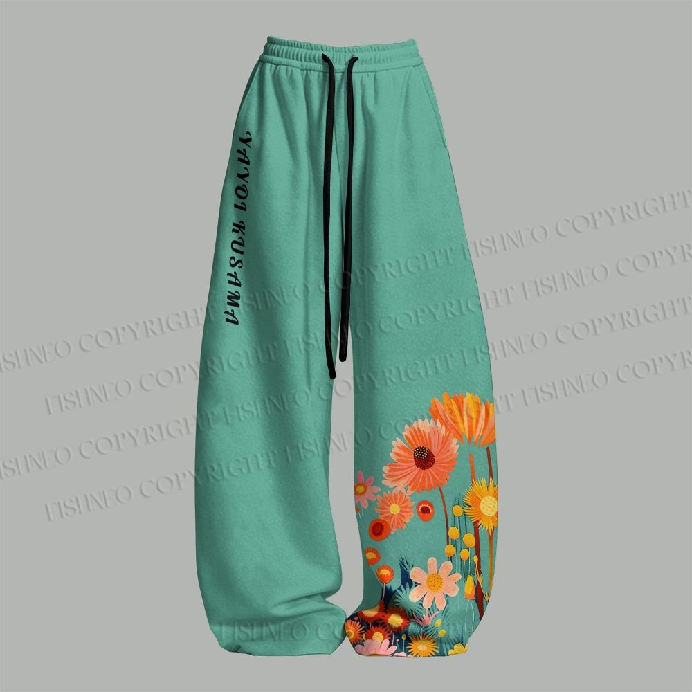 Yayoi Kusama Flower Printed Top & Elasticated Trousers Two-Piece Set