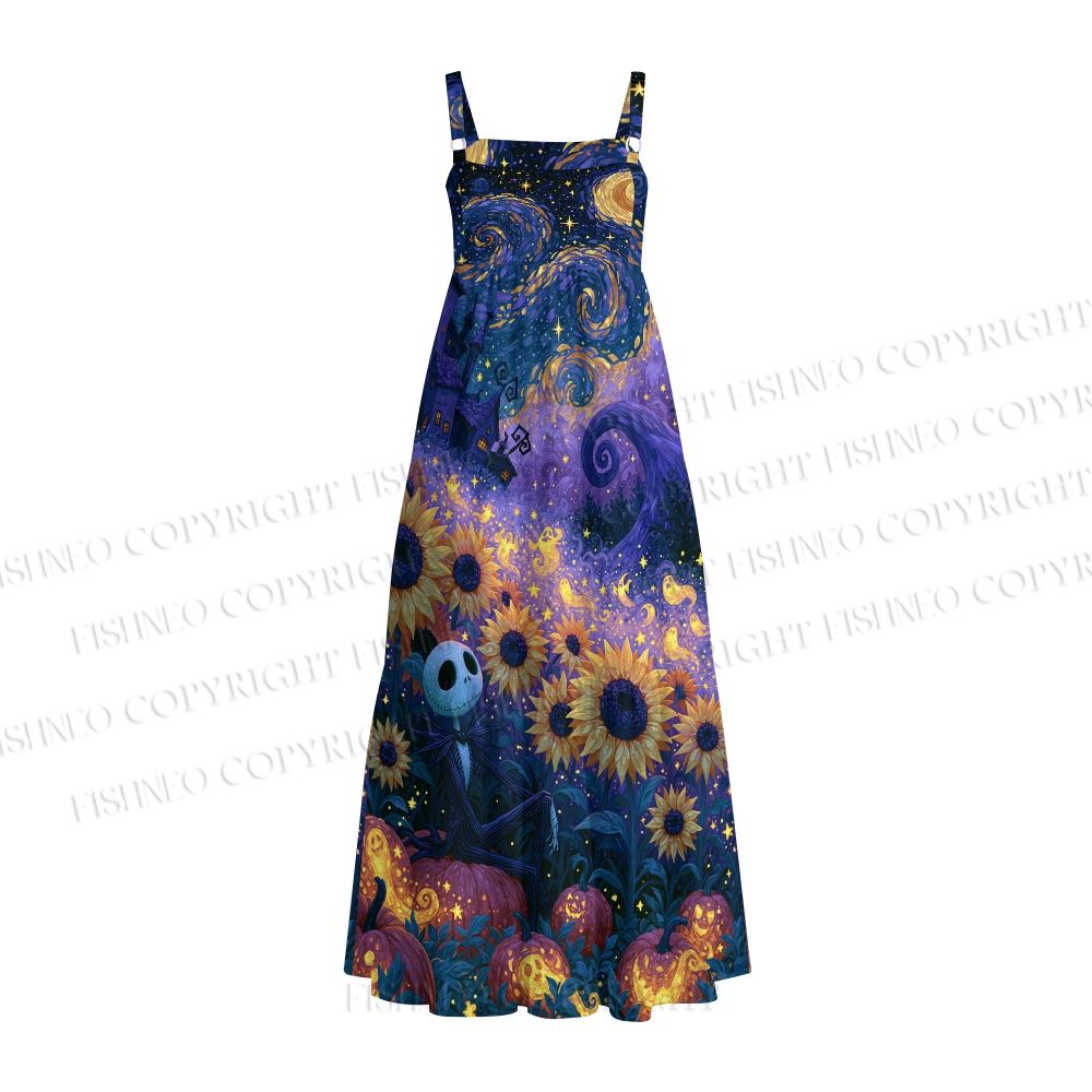 Halloween Jack Skellington Starry Sky Maxi Dresses