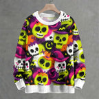 Halloween Ghost Printed Crew Neck Sweater