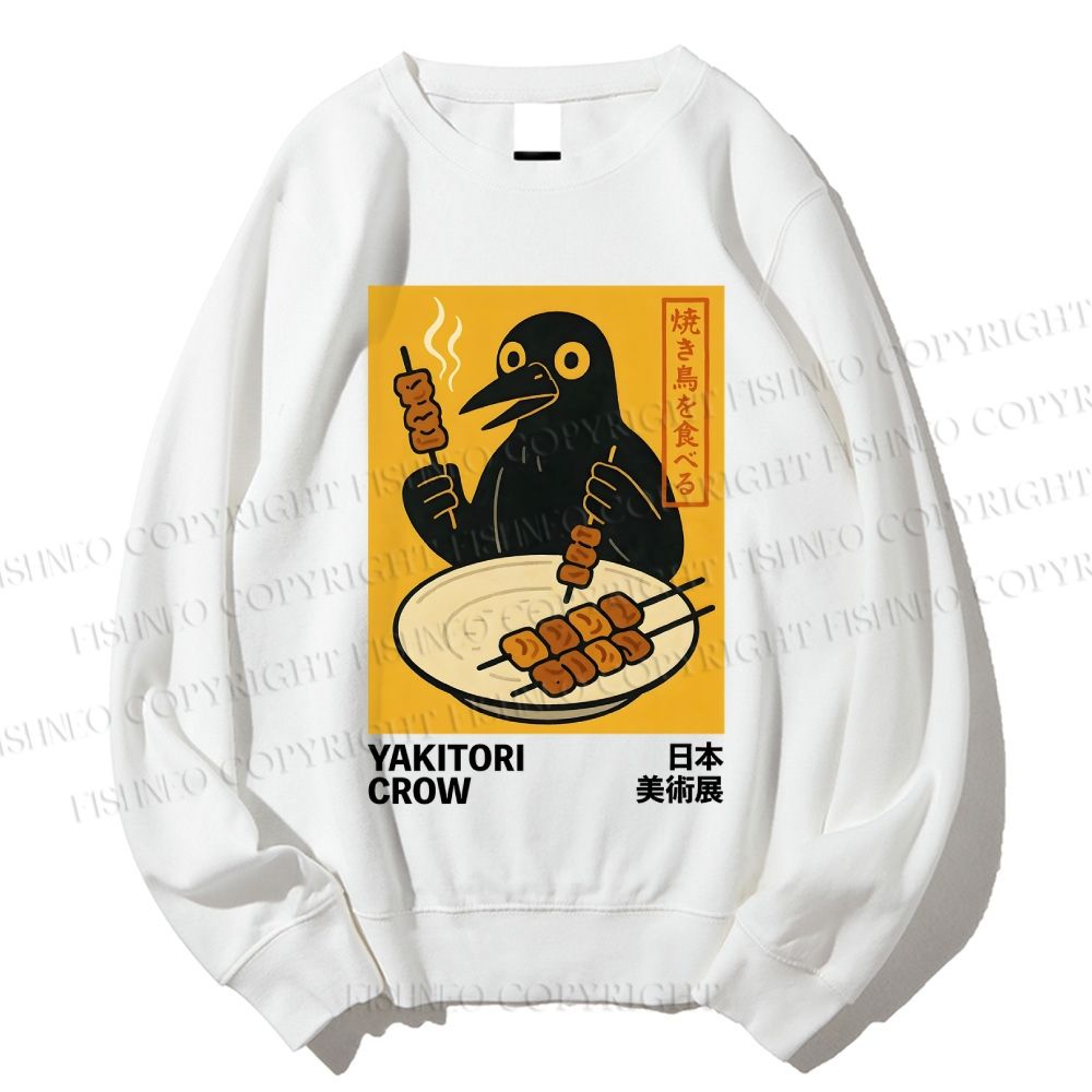 Unisex Japanese Grilled Bird Printed Sweatshirt