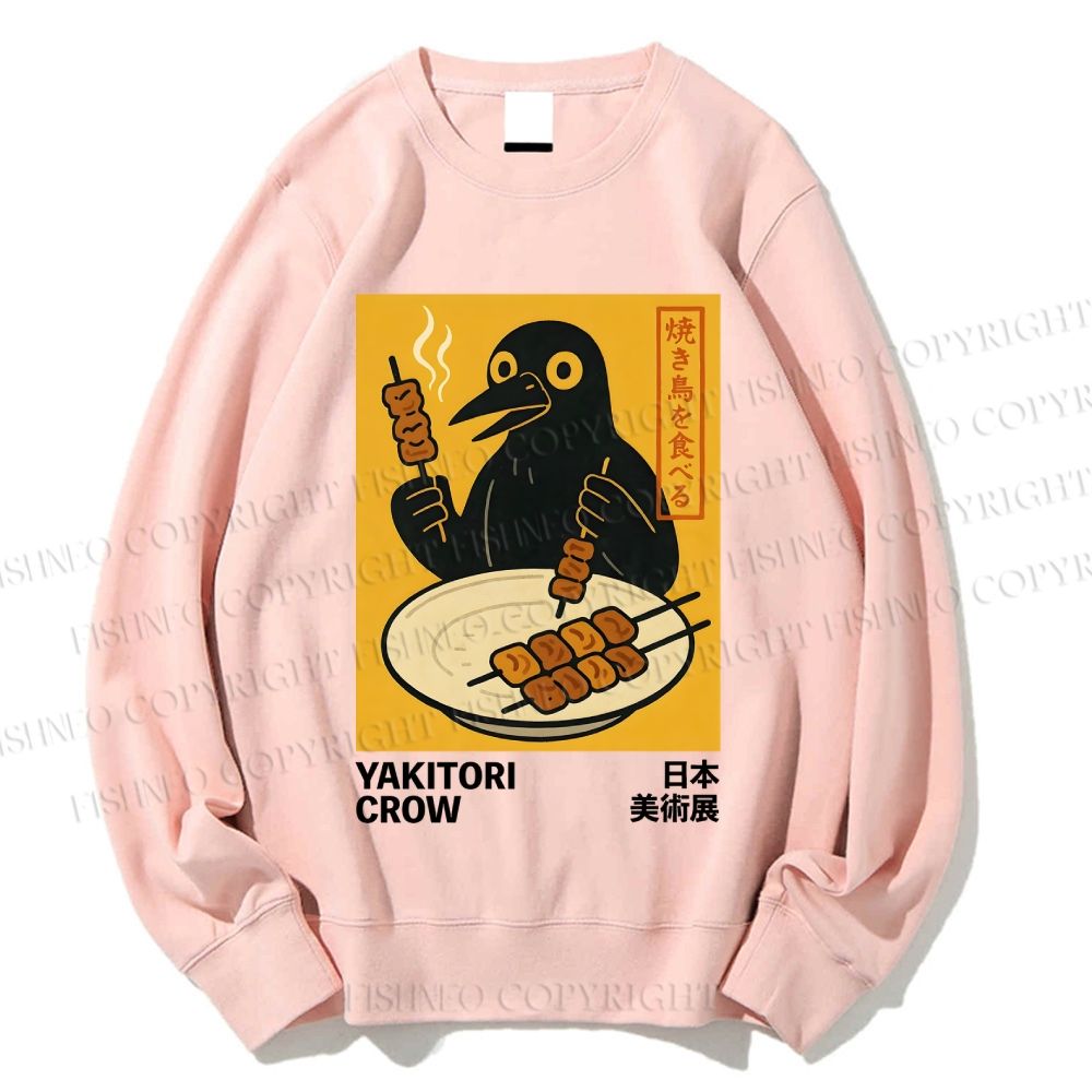 Unisex Japanese Grilled Bird Printed Sweatshirt