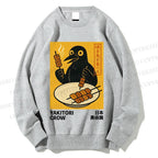 Unisex Japanese Grilled Bird Printed Sweatshirt
