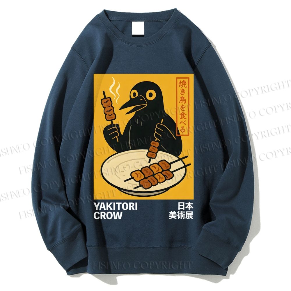 Unisex Japanese Grilled Bird Printed Sweatshirt