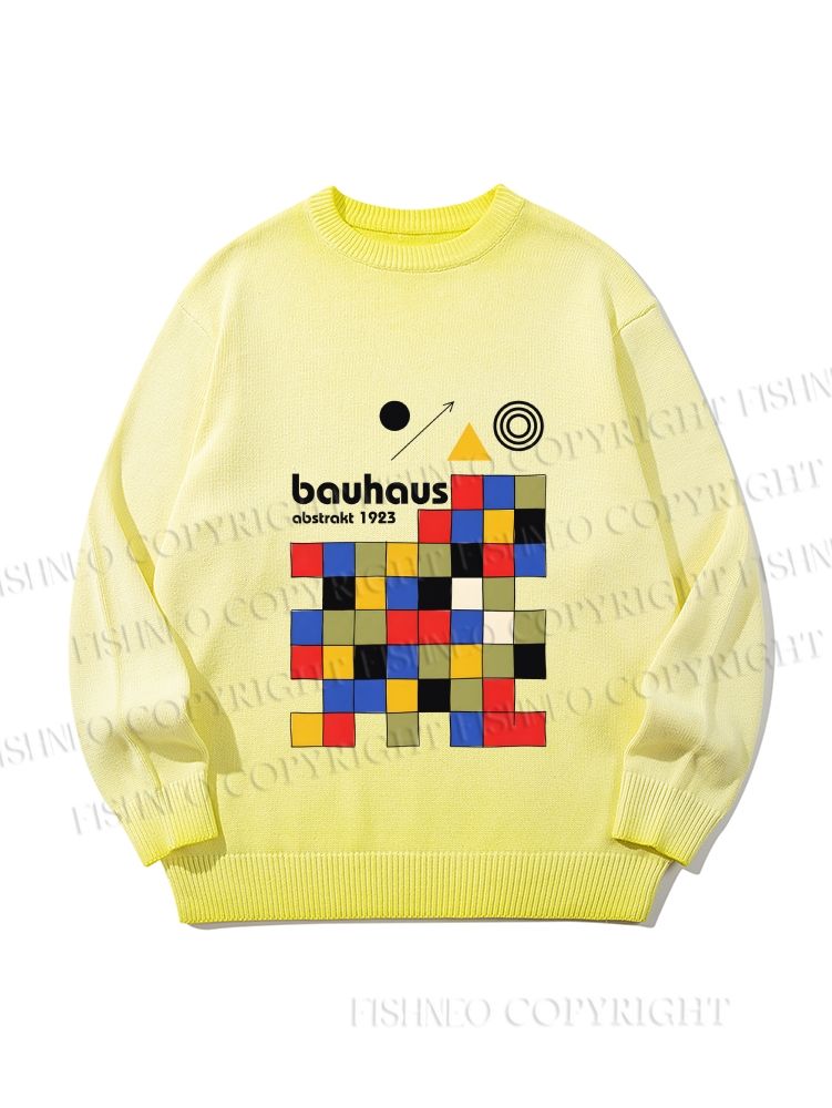 Unisex Bauhaus Colored Squares Gradient Casual sweater