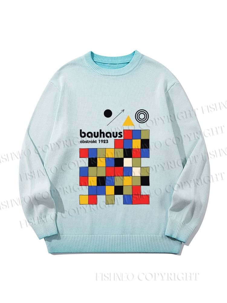 Unisex Bauhaus Colored Squares Gradient Casual sweater