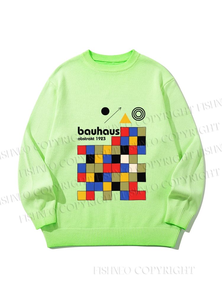 Unisex Bauhaus Colored Squares Gradient Casual sweater