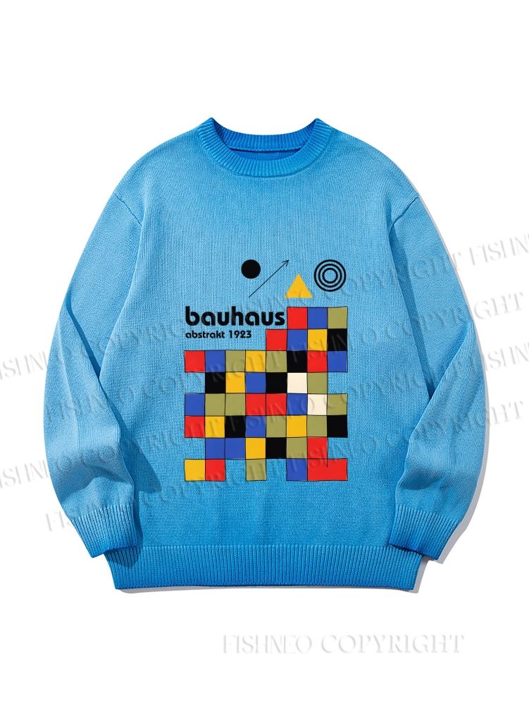 Unisex Bauhaus Colored Squares Gradient Casual sweater
