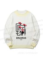 Unisex Bauhaus Geometric Bird Gradient Casual sweater