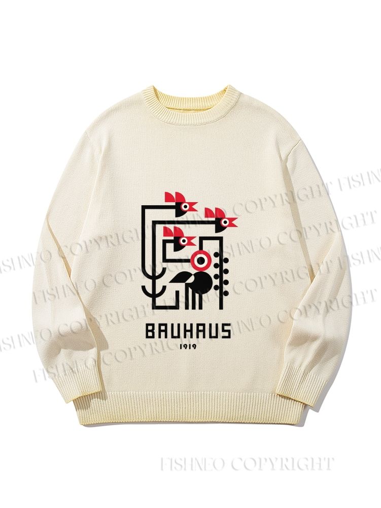 Unisex Bauhaus Geometric Bird Gradient Casual sweater
