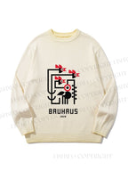 Unisex Bauhaus Geometric Bird Gradient Casual sweater