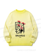 Unisex Bauhaus Geometric Bird Gradient Casual sweater