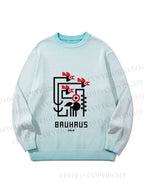 Unisex Bauhaus Geometric Bird Gradient Casual sweater