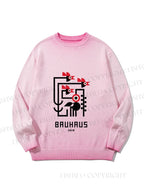 Unisex Bauhaus Geometric Bird Gradient Casual sweater