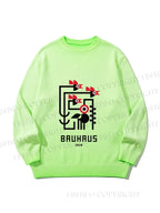 Unisex Bauhaus Geometric Bird Gradient Casual sweater