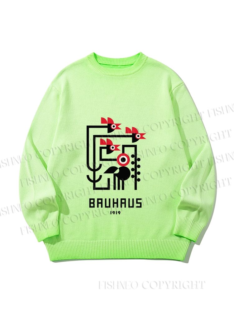 Unisex Bauhaus Geometric Bird Gradient Casual sweater