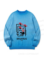 Unisex Bauhaus Geometric Bird Gradient Casual sweater